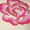 Hot Pink and Rose Embroidered Flower Appliques 5.5" Iron On Patch Pair